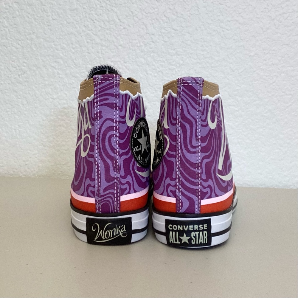Converse 7 New Willy Wonka Chuck Taylor All Star High Purple Swirl Sneakers - Picture 5 of 15
